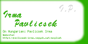 irma pavlicsek business card